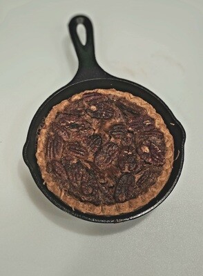 Personal size Chocolate Pecan pie in a Skillet