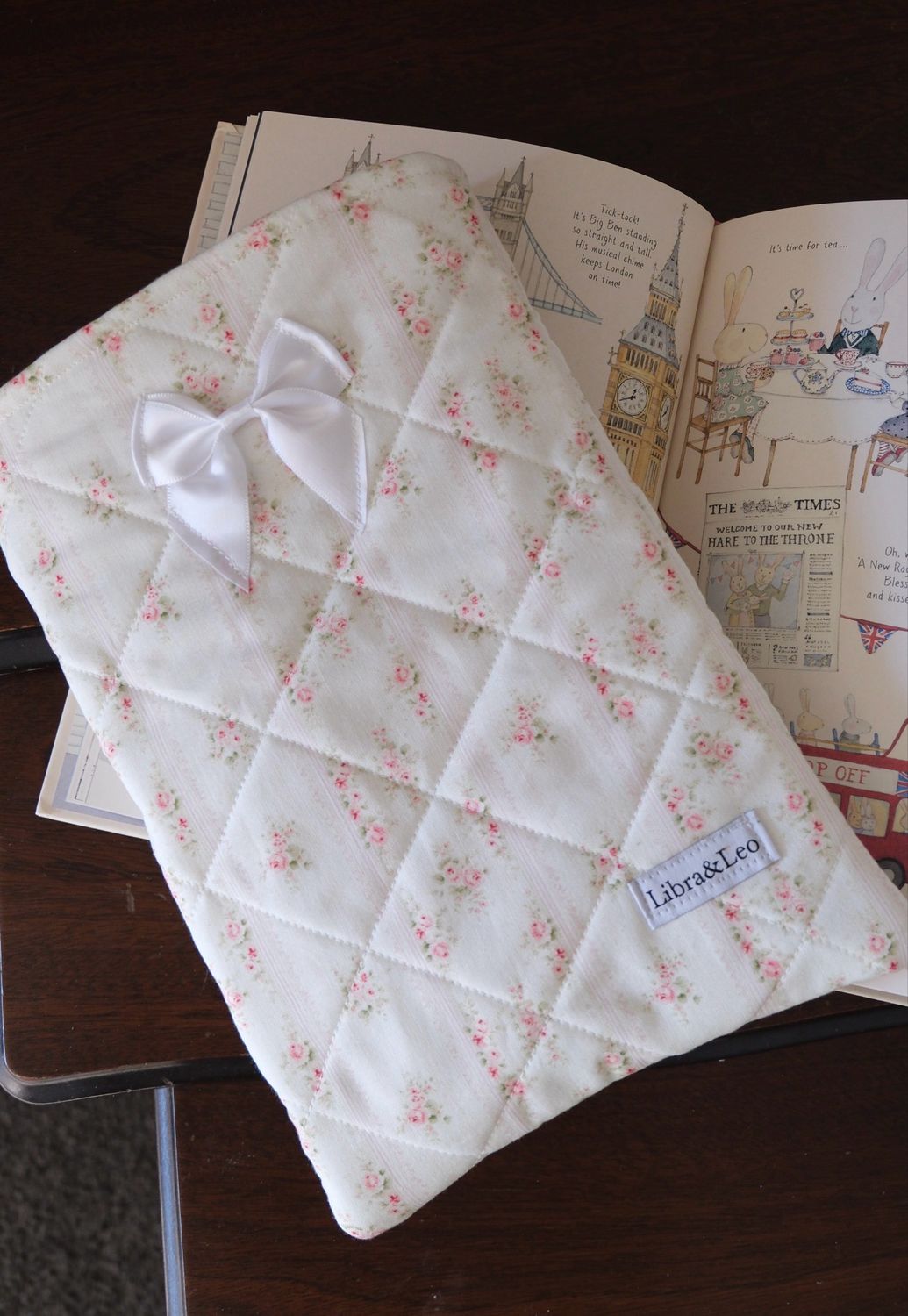 quilted book sleeve