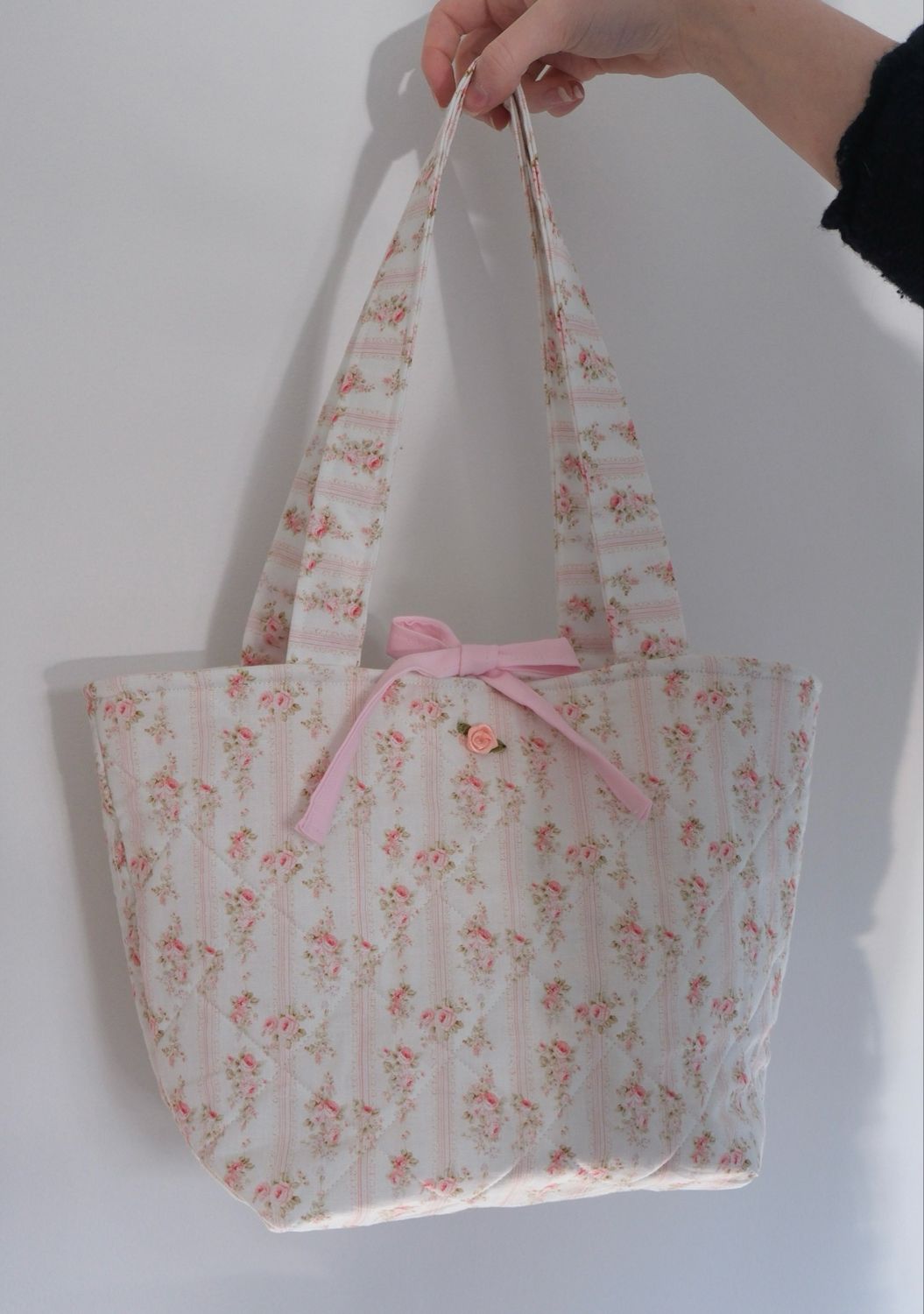 pretty&amp;pink quilted tote