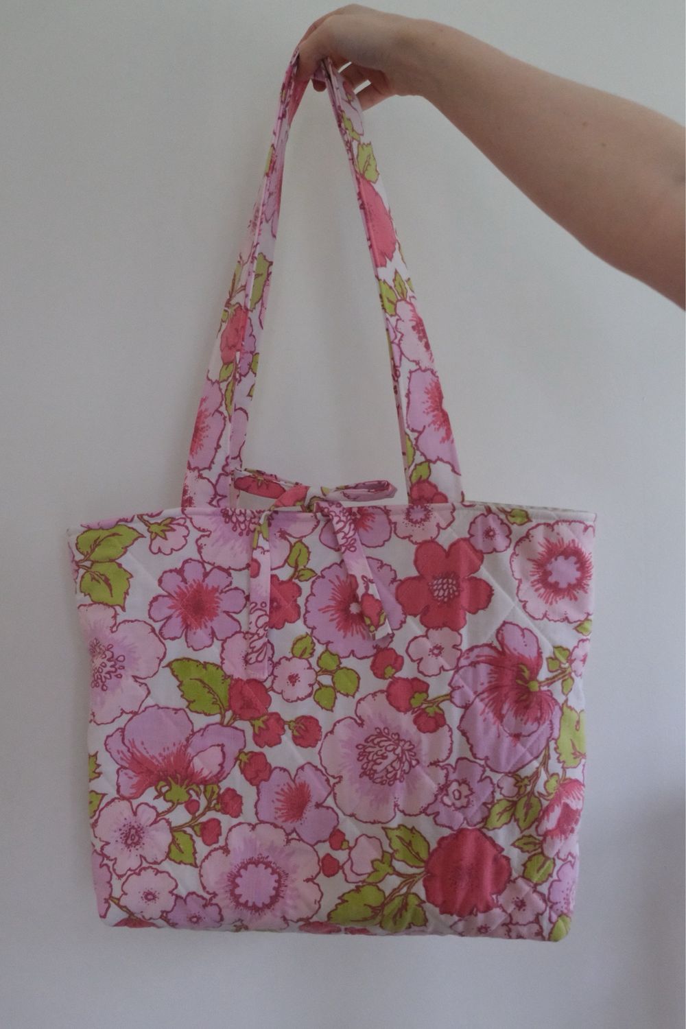 floral quilted large tote