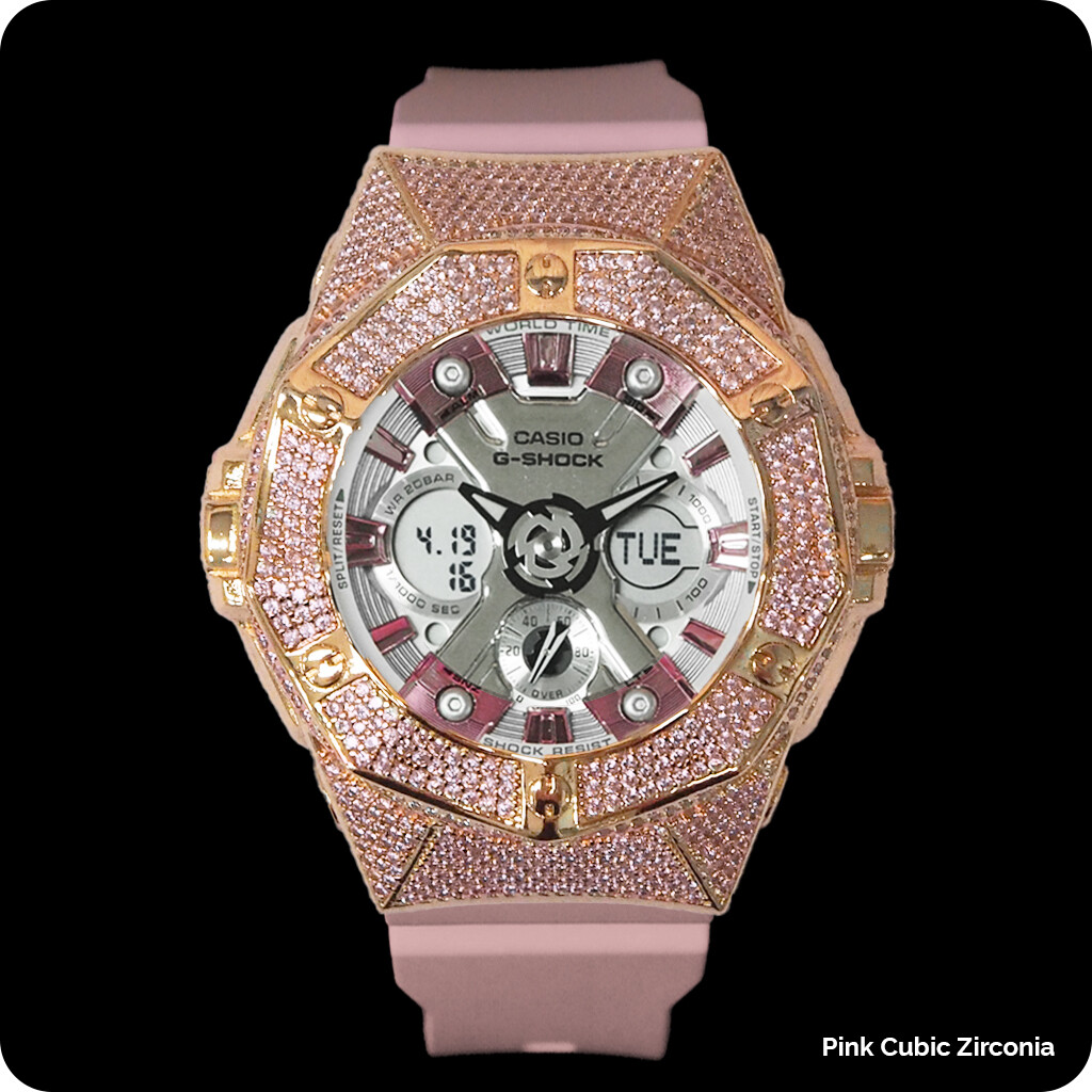 Gemini Mini G-Shock GMA-S120NP-4ADR, Bezel Colours: Pink Cubic Zirconia