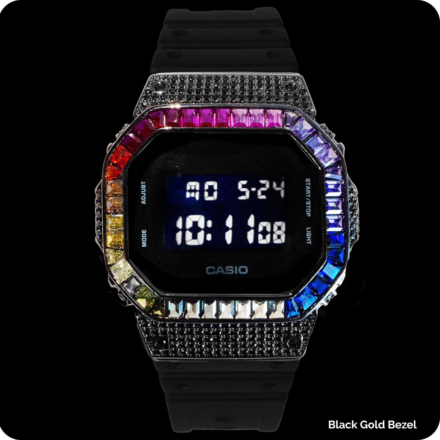 Pavo Black Gold Bezel Rainbow G-Shock DW-5600BB-1DR