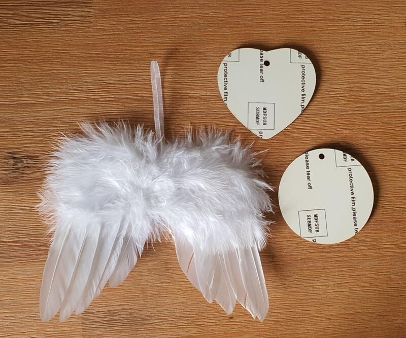 Feather Angel Wings Ornaments - Circle