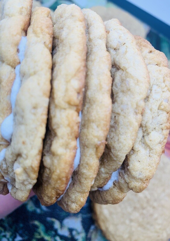 Gluten Free Oatmeal Cream Pie Protein Cookie Sammie