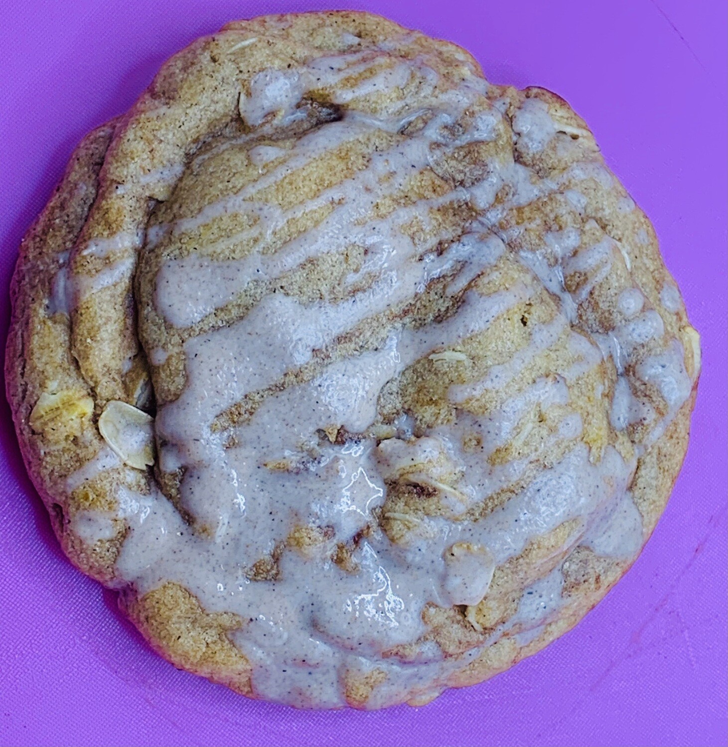 Gluten Free Iced Pumpkin Oatmeal Protein Cookie