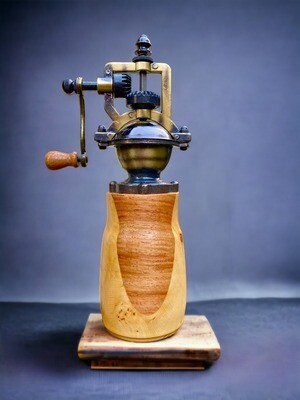 Antique Style Pepper Grinder: Yellow Cedar and Narra