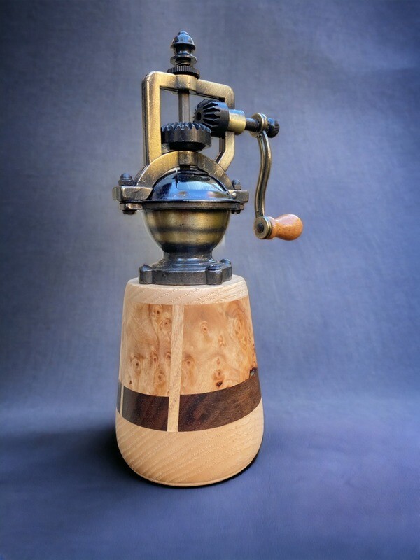Antique Style Pepper Grinder: Walnut, Ash, European Maple