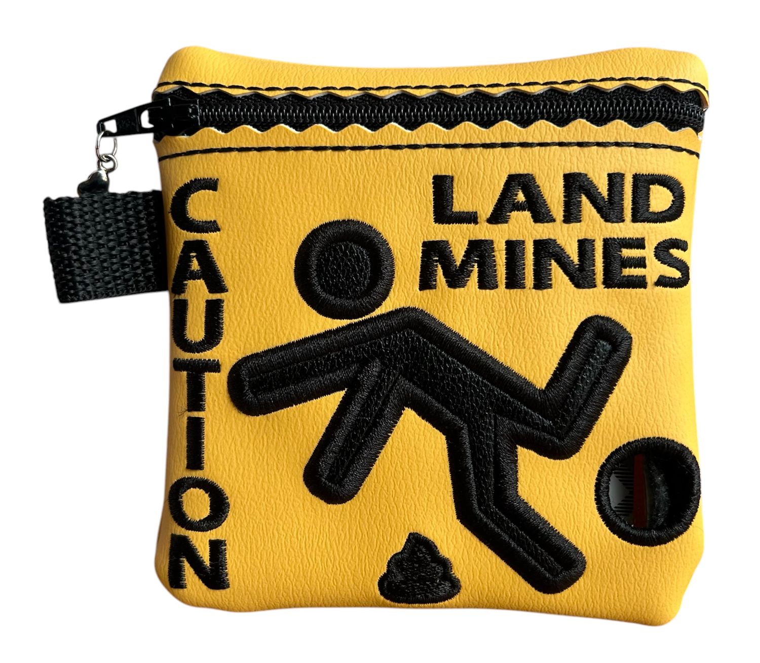 Dog Poop Bag Holder: Caution: Land Mines
