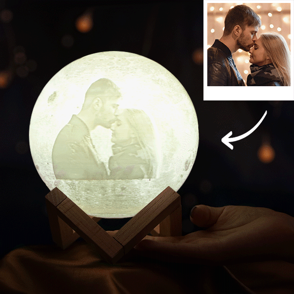 Photo Moon Lamp, Custom 3D Photo Light, Creative Gift