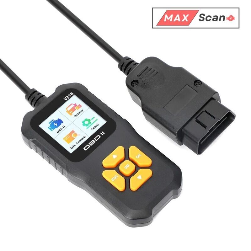 MAXSCAN V318 Heavy Duty Car OBD2 Scanner Built In Display Handheld