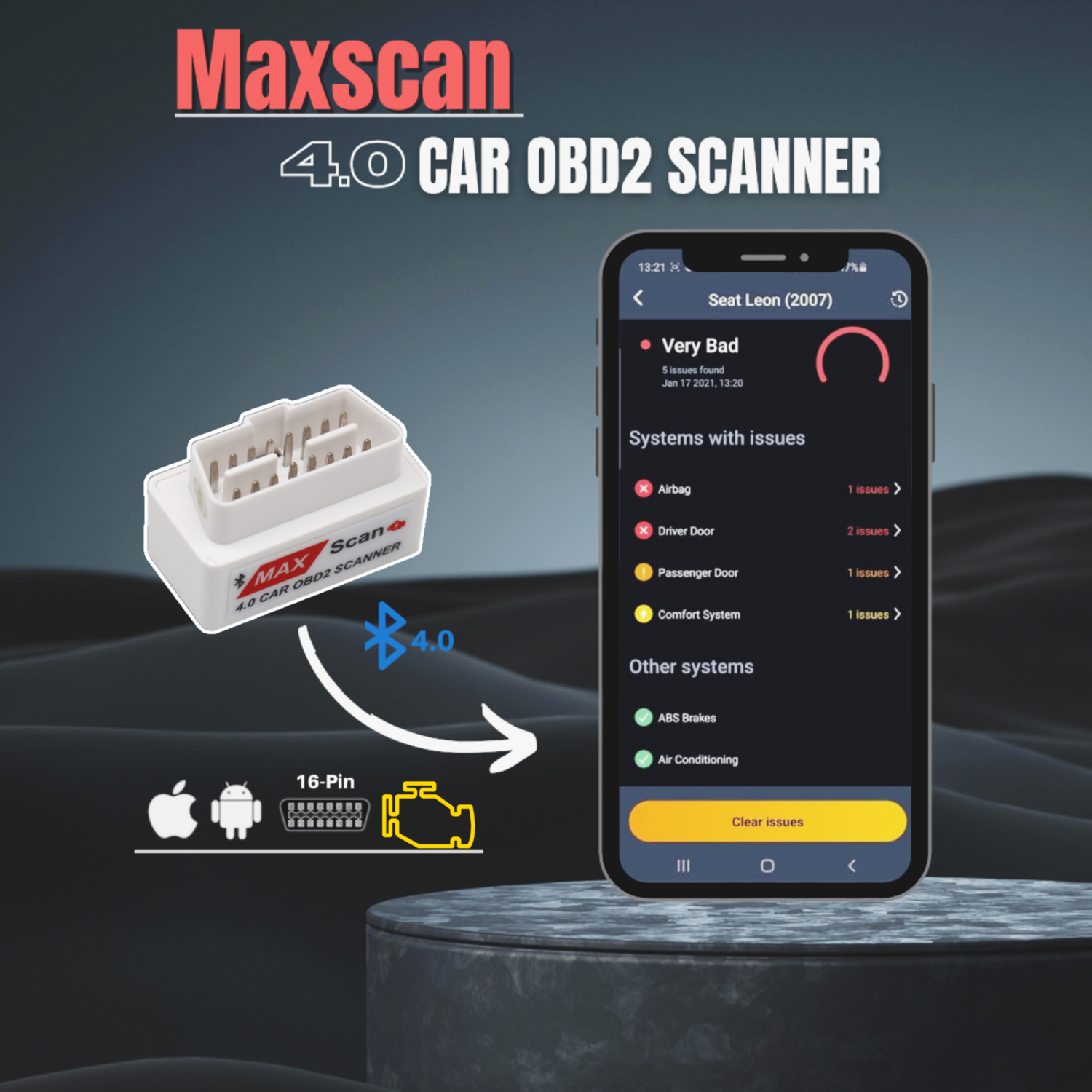 MAXSCAN Best Selling Car OBD2 Scanner V4.0 Diagnostic Tool