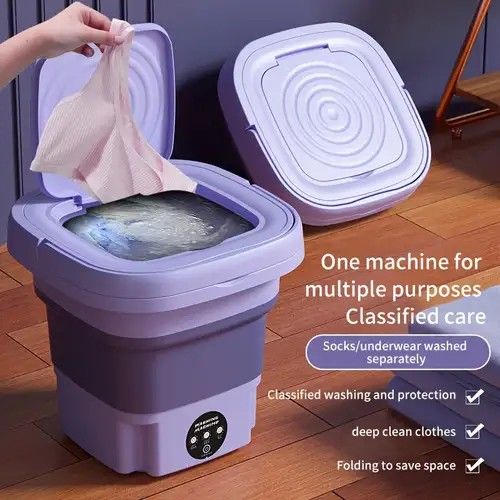 Space-Saving Foldable Washing Machine for Effortless Laundry Anywhere