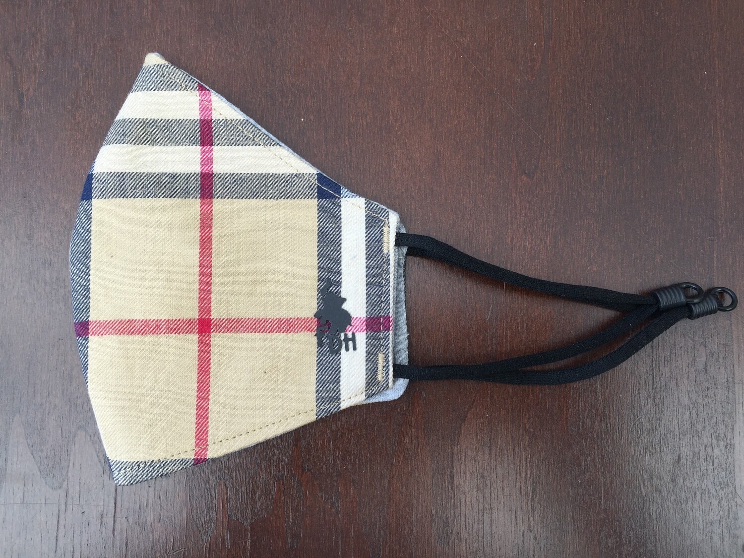 Mask Beige Rot Tartan