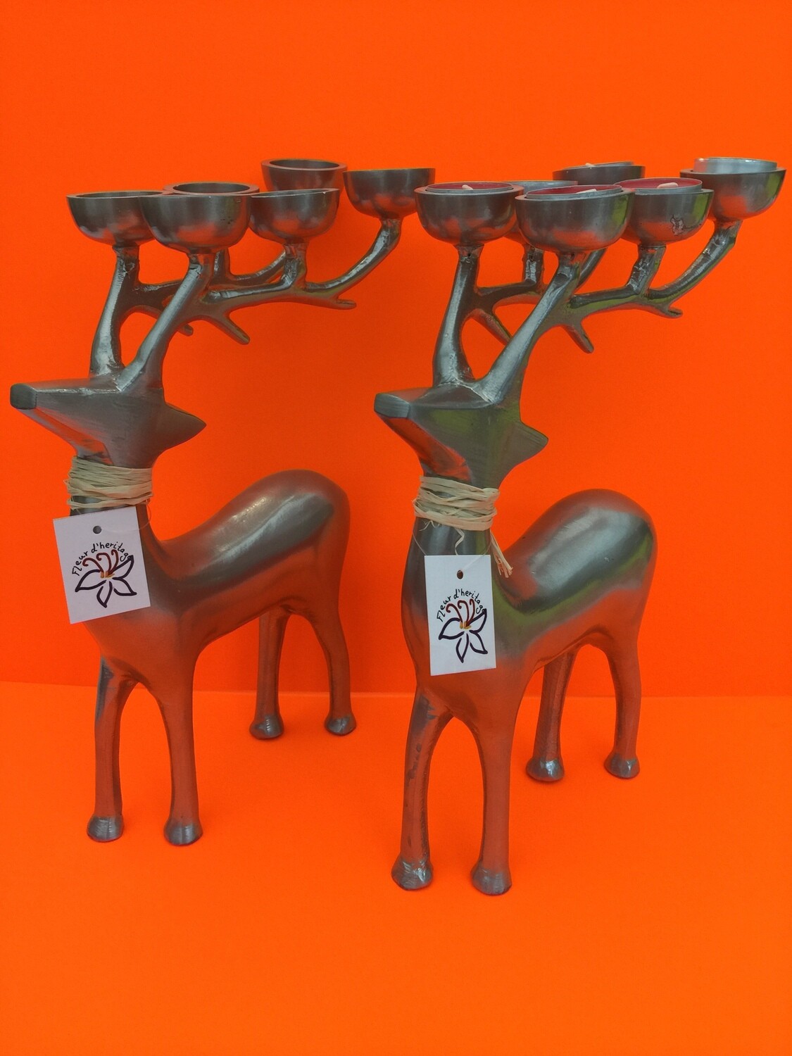 Teelichthalter Hirschgeweih Silber Design