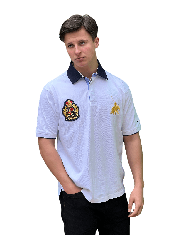 Poloshirt​ Weiss Kurzarm, Piqué Polo Shirt, Fleur d&#39;Héritage
