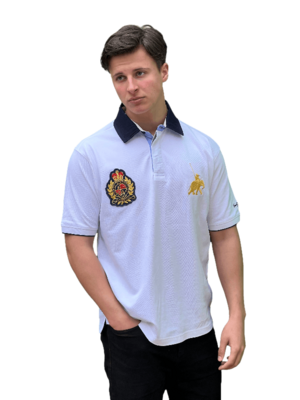 Poloshirt​ Weiss Kurzarm, Piqué Polo Shirt, Fleur d'Héritage