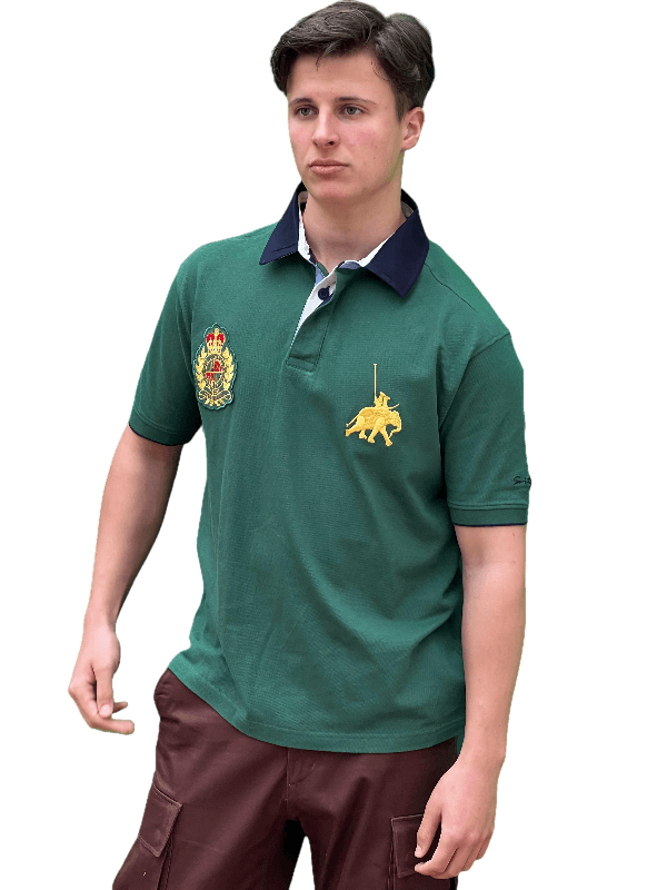 Poloshirt​ Grün Kurzarm, Piqué Polo Shirt, Fleur d&#39;Héritage