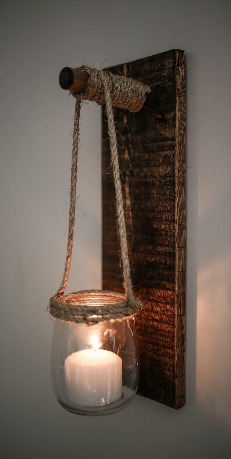 Pallet & Rope Wall Sconce