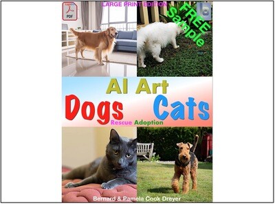 AI Art - Rescue & Adoption of Dogs & Cats -  FREE SAMPLE:  12 Pages - 7 Illustrations