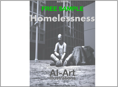 Homelessness: Digital Booklet FREE SAMPLE - 13 Pages - 10 AI Art Illustrations