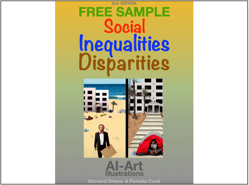 Social Inequalities/Disparities: FREE SAMPLE Digital Booklet - 14 Pages - 10 AI-Art Illustrations