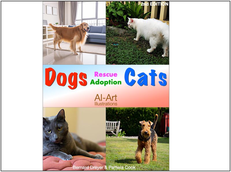 Dogs &amp; Cats - Rescue &amp; Adoption: Digital Booklet - 68 Pages / 72 AI-Art Illustrations