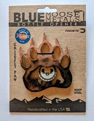 Blue Moose Metals Bottle Opener - Grizzly Paw