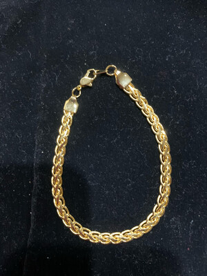 7" 24K Gold Plated 5mm Twist Chain with Lobster Claw Clasp