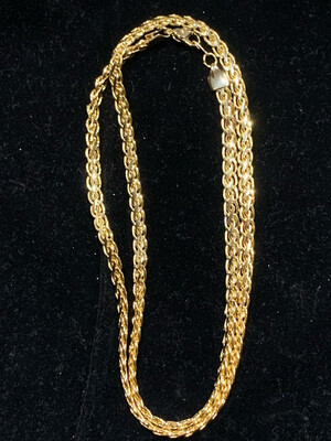 24" 24K Gold Plated 5mm Twist Chain with Lobster Claw Clasp