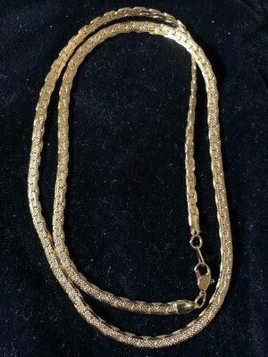 18" 24K Gold Plated 5mm Flat Link Chain with Lobster Claw Clasp