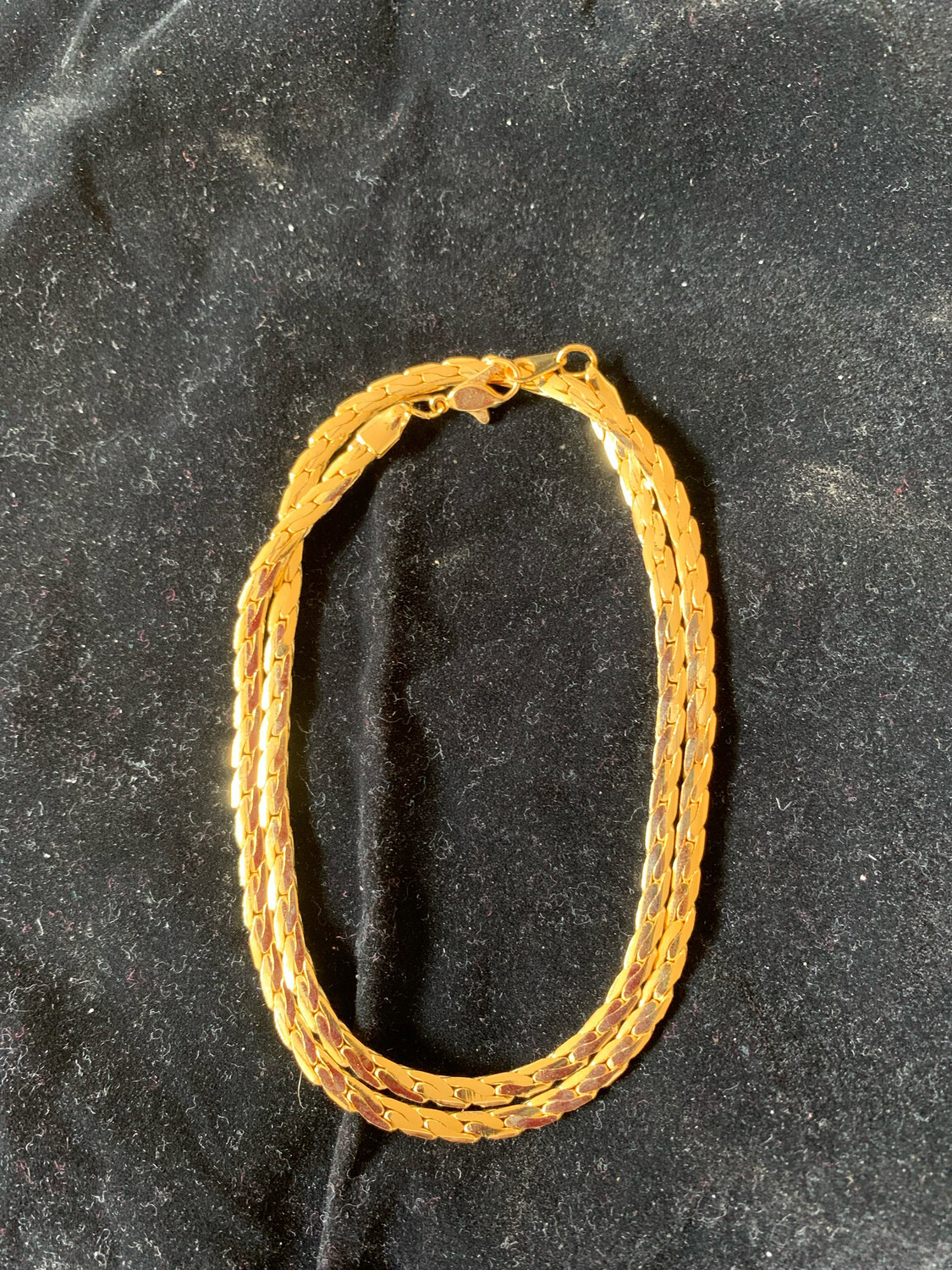 18" 24K Gold Plated 5mm Wheat-like Chain with Lobster Claw Clasp