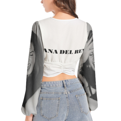 LANA DEL REY DEEP V NECK CROP TOP