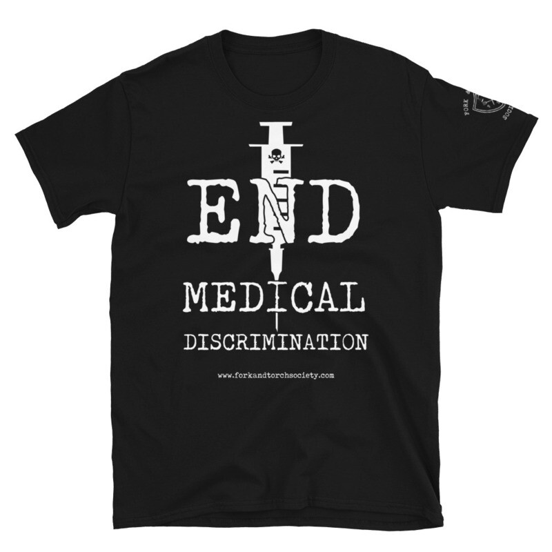 End Medical Discrimination White ink