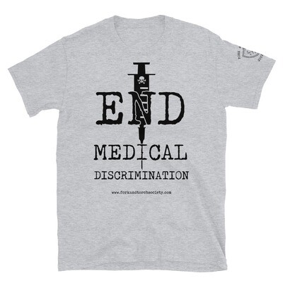 End Medical Discrimination Black ink