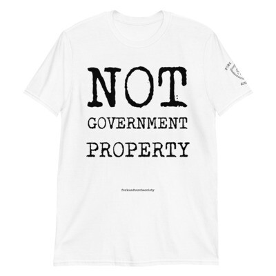 Not Government Property w/ sleeve print black ink