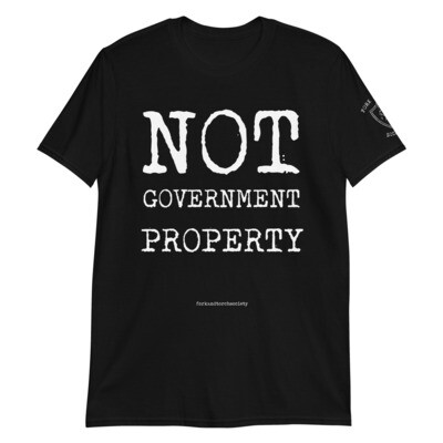 Not Government Property w/ sleeve print white ink