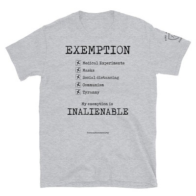 Inalienable Exemption light colored shirts