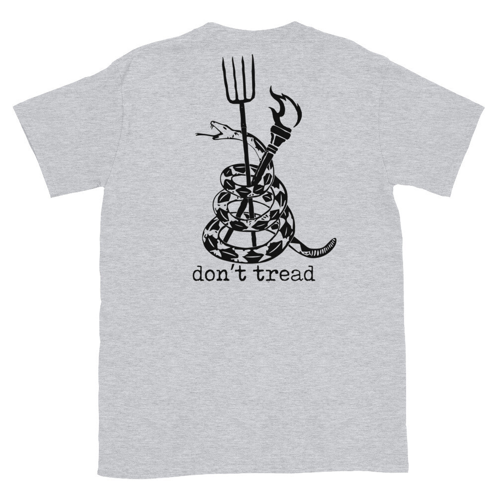 Don&#39;t tread Unisex Logo w/ back print black ink