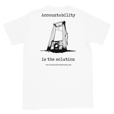 Accountability is the solution Unisex w/ front logo Black ink