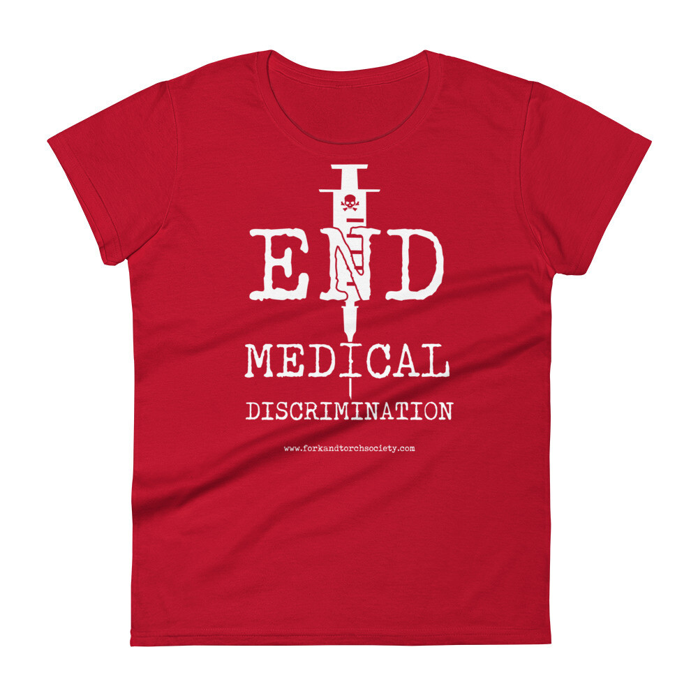 End Medical Discrimination Women&#39;s short sleeve Light Ink