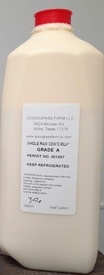 Half gallon raw milk