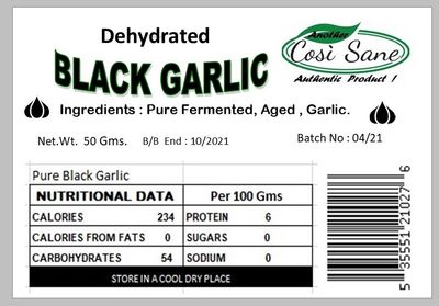 COSISANE BLACK GARLIC DEHYDRATED CLOVES