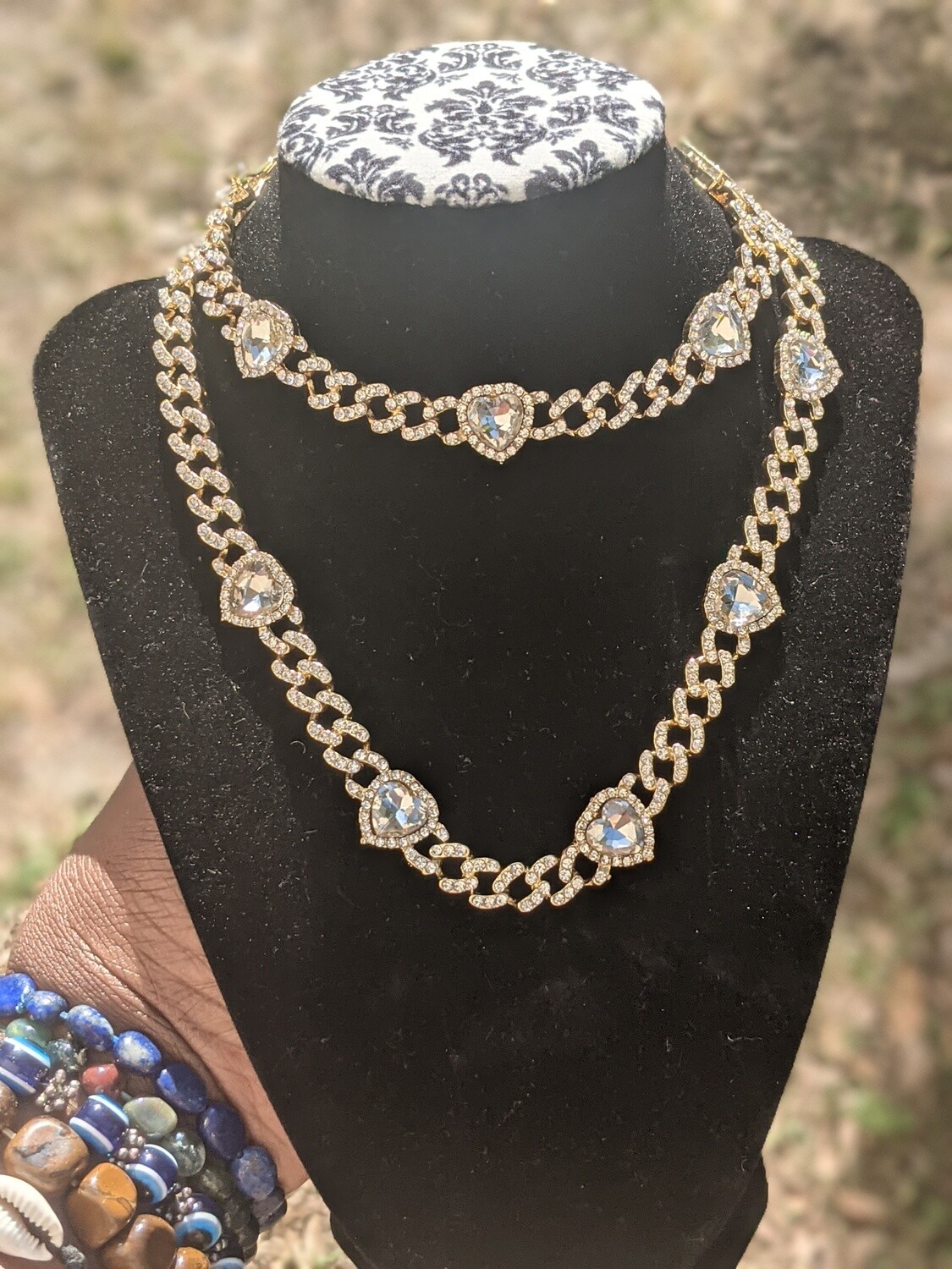 Cuban Link Heart Set
