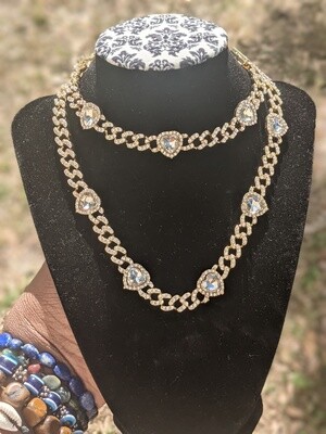 Cuban Link Heart Set