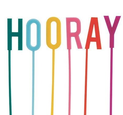 "HOORAY" Cake Topper