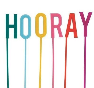"HOORAY" Cake Topper
