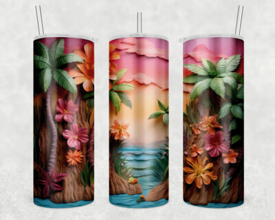 3D Palm Trees &amp; Flowers