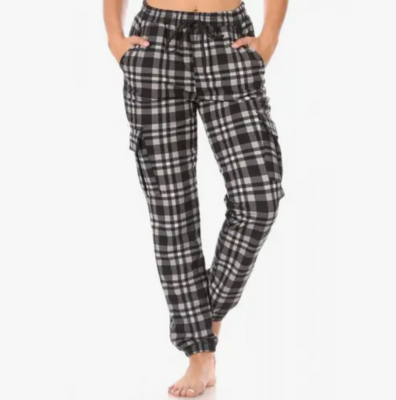 plaid cargo joggers