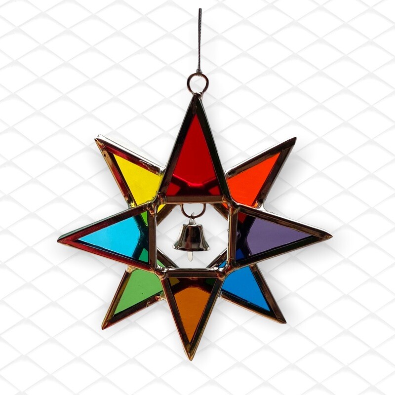ESFERA ESTRELLA PLANA VITRAL NIQUEL