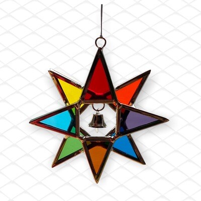 ESFERA ESTRELLA PLANA VITRAL NIQUEL